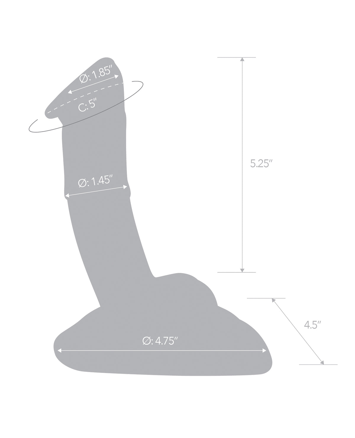 Glas 7.5" Rideable Standing Cock w/Stability Base