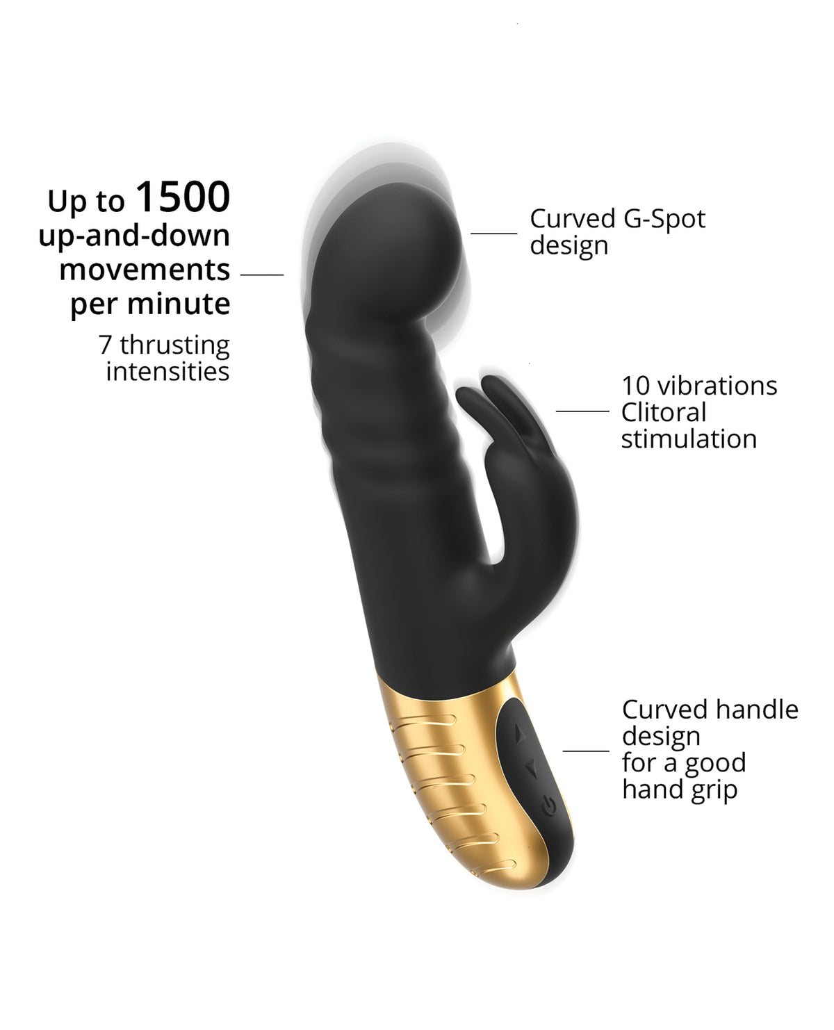 Dorcel G-Stormer Thrusting G Spot Rabbit - Black/Gold