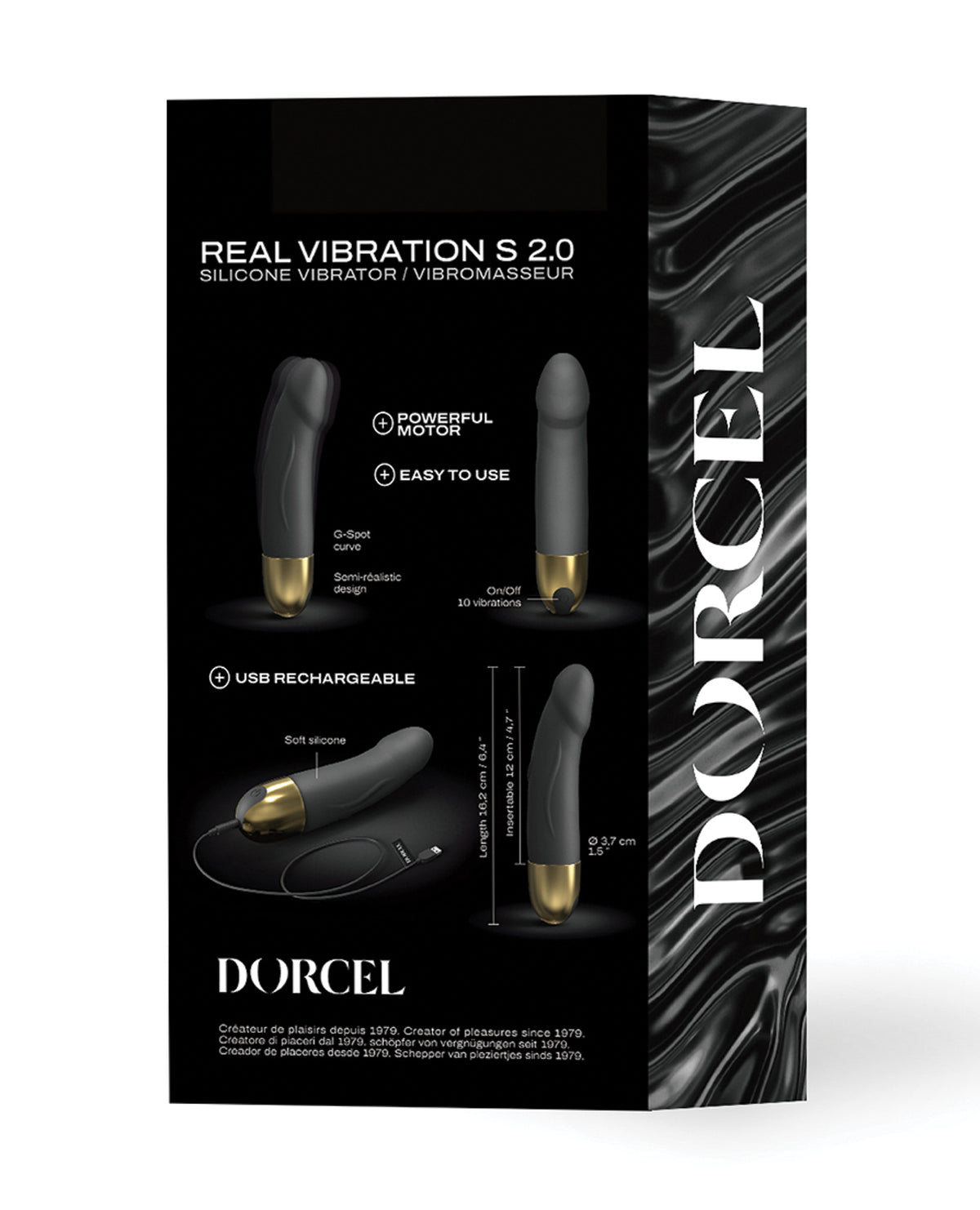 Dorcel Real Vibration S 6" Rechargeable Vibrator 2.0 - Gold