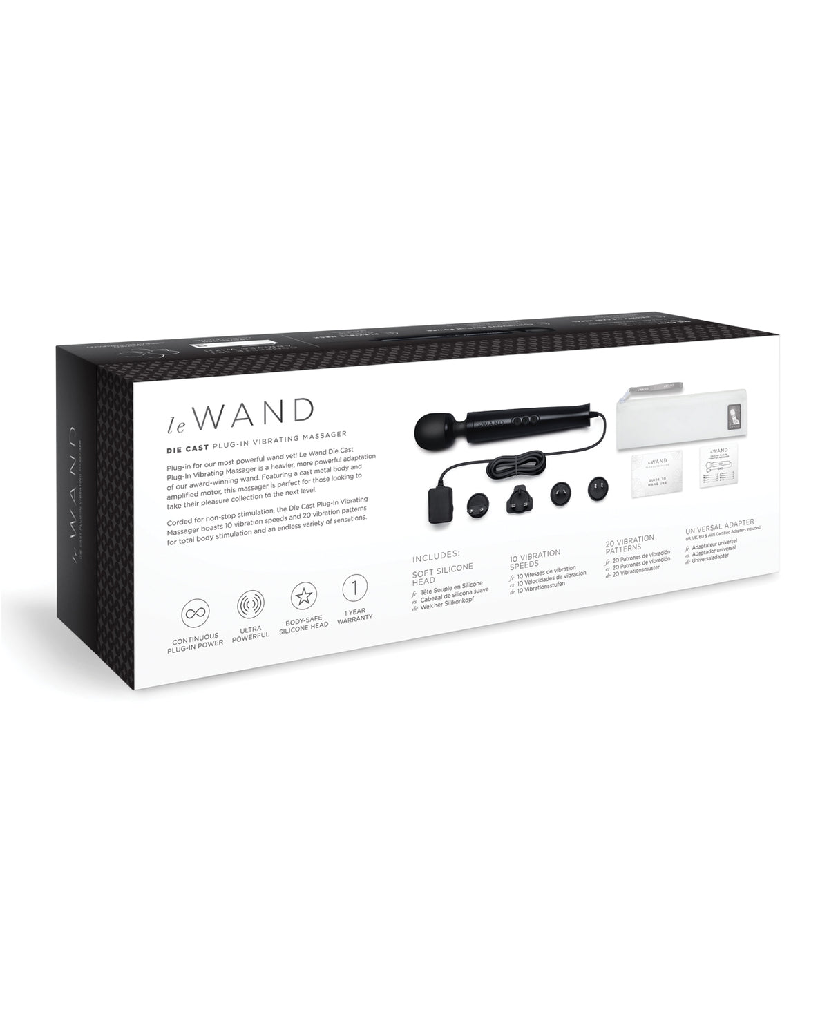 Le Wand Die Cast Plug-In Massager - Black