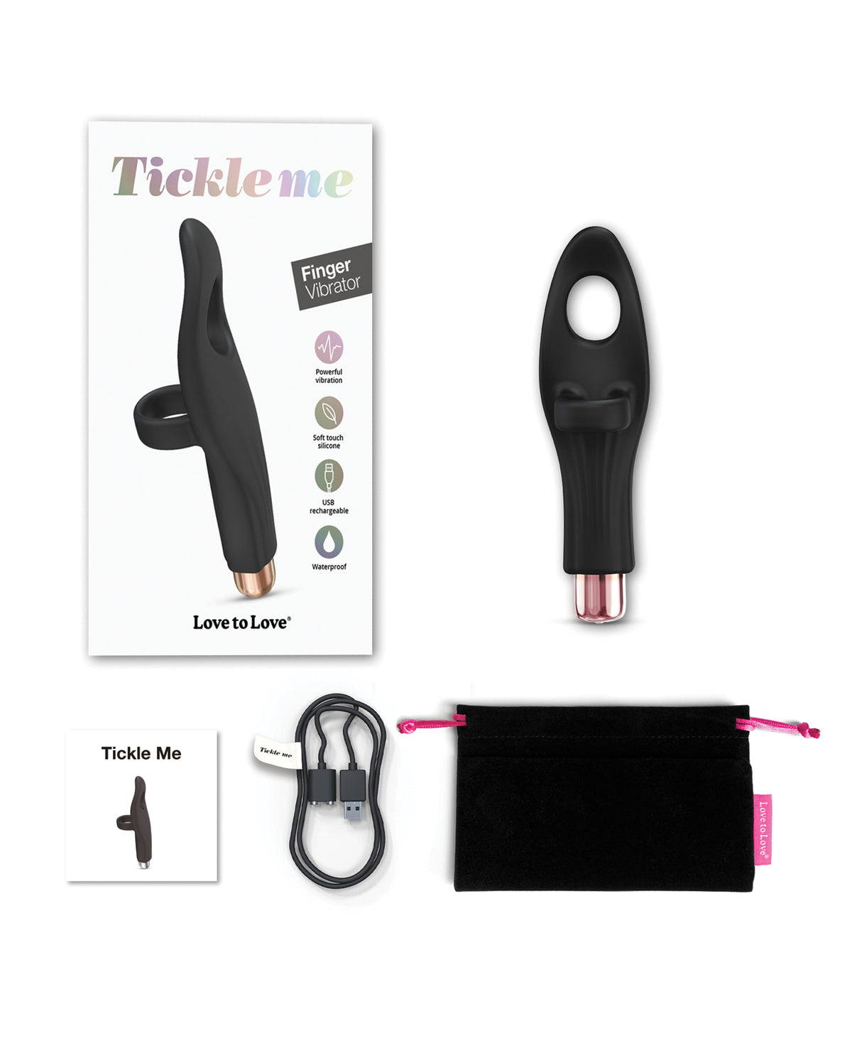 Love to Love Tickle Me Finger Vibe - Black Onyx