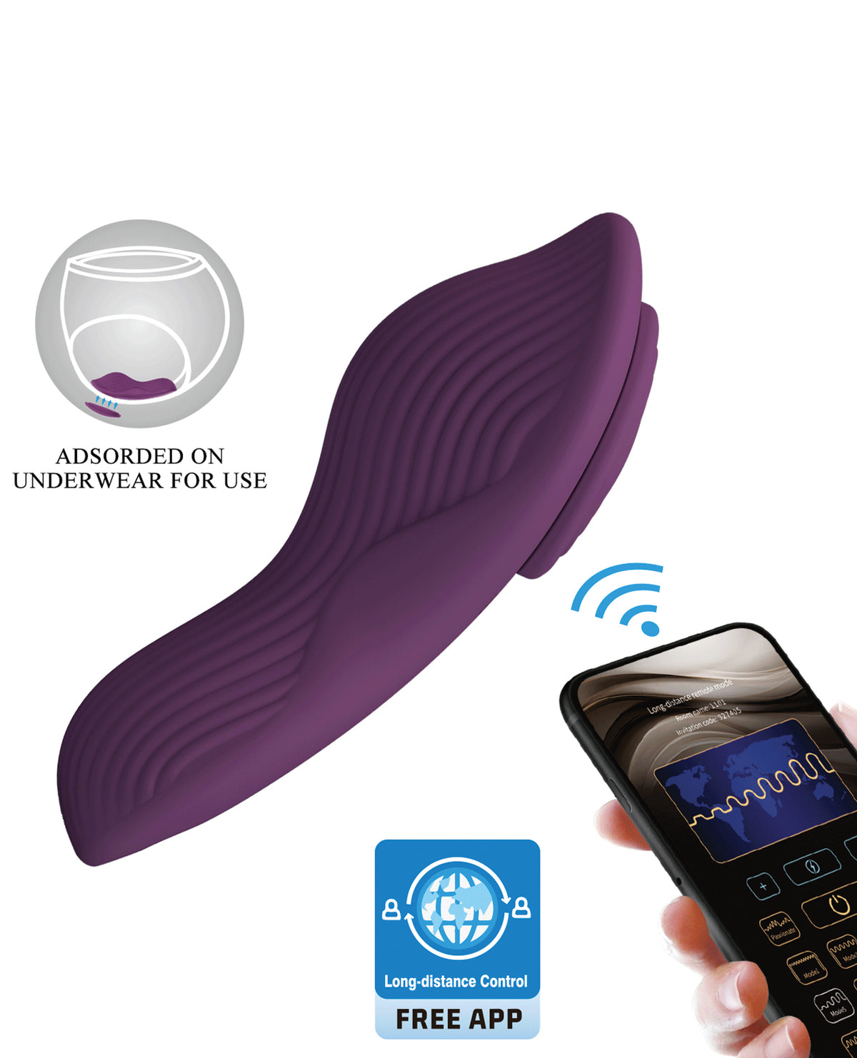 Pretty Love Mane Magnetic App-Controlled Panty Vibe - Purple