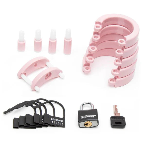 CB-6000S 2 1/2" Cock Cage & Lock Set - Pink