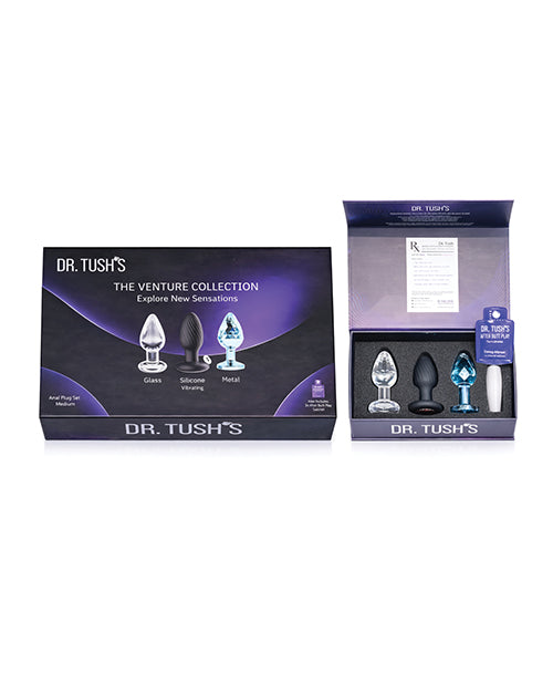 Dr. Tush's Venture Collection Anal Plug Set Small - Glass, Metal, Silicone