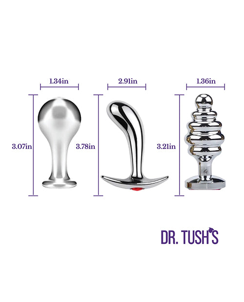 Dr. Tush's Tools of Temptation Medium Anal Plug Set - Metal