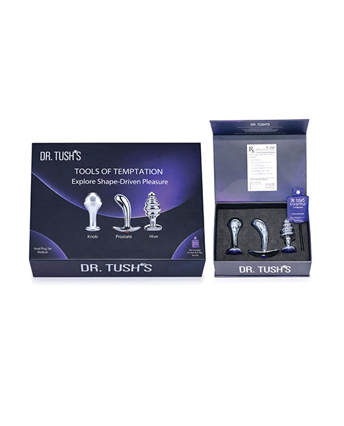 Dr. Tush's Tools of Temptation Medium Anal Plug Set - Metal