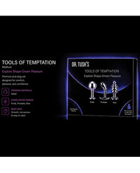 Dr. Tush's Tools of Temptation Medium Anal Plug Set - Metal