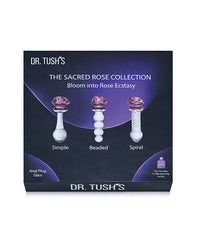 Dr. Tush's Sacred Glass Rose Collection Anal Plug Set - Glass