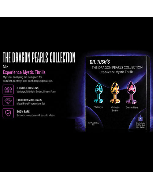 Dr. Tush's Dragon Pearls Collection Anal Plug Set - Metal
