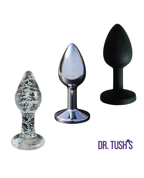 Dr. Tush's First Step Collection Anal Plug Set - Glass, Metal, Silicone