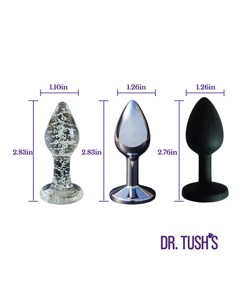 Dr. Tush's First Step Collection Anal Plug Set - Glass, Metal, Silicone