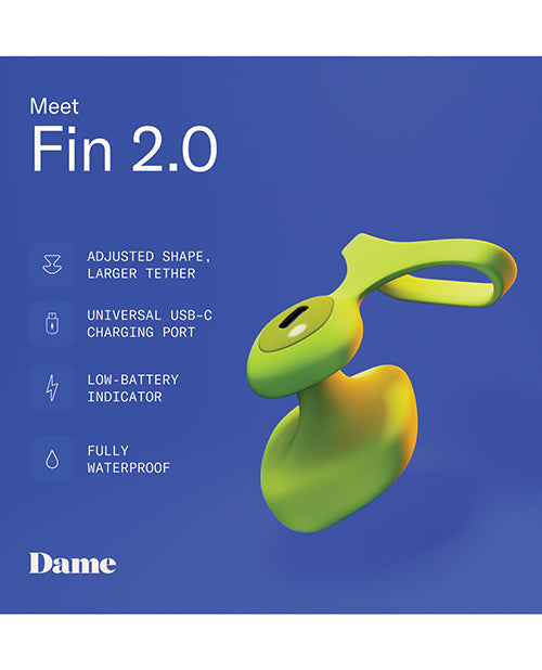 Dame Fin 2.0 Finger Vibrator - Citrus