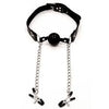 Fetish Fantasy Extreme Deluxe Ball Gag &amp; Nipple Clamps - Black