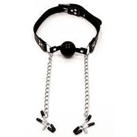 Fetish Fantasy Extreme Deluxe Ball Gag &amp; Nipple Clamps - Black