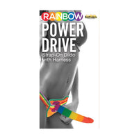 Rainbow 7" Strap On Dildo w/Harness