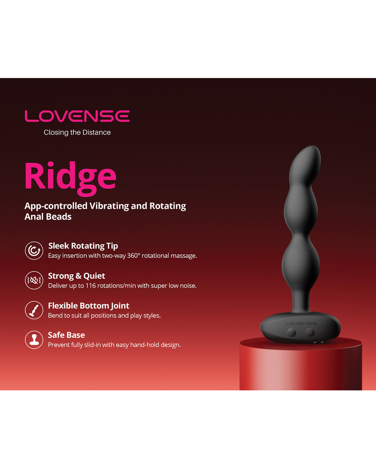 Lovense Ridge Bumpy Anal Plug - Black