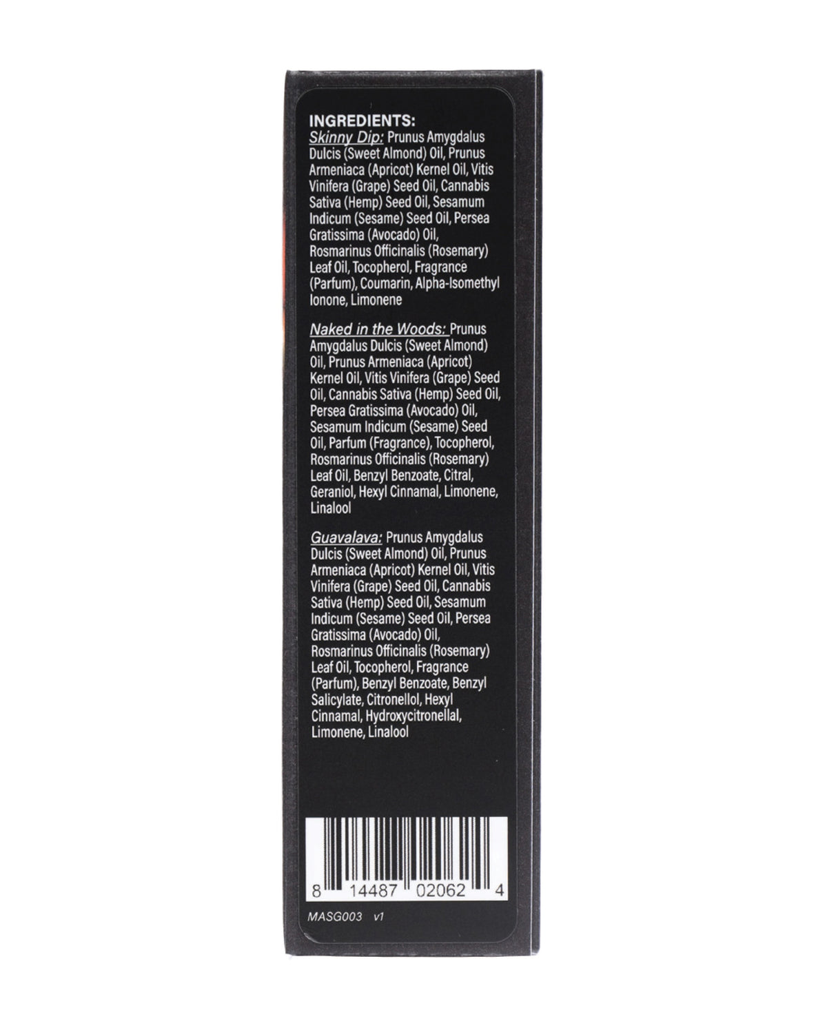Earthly Body Massage Oil Gift Set - 2 oz Skinny Dip, Naked in the Woods & Guavalava