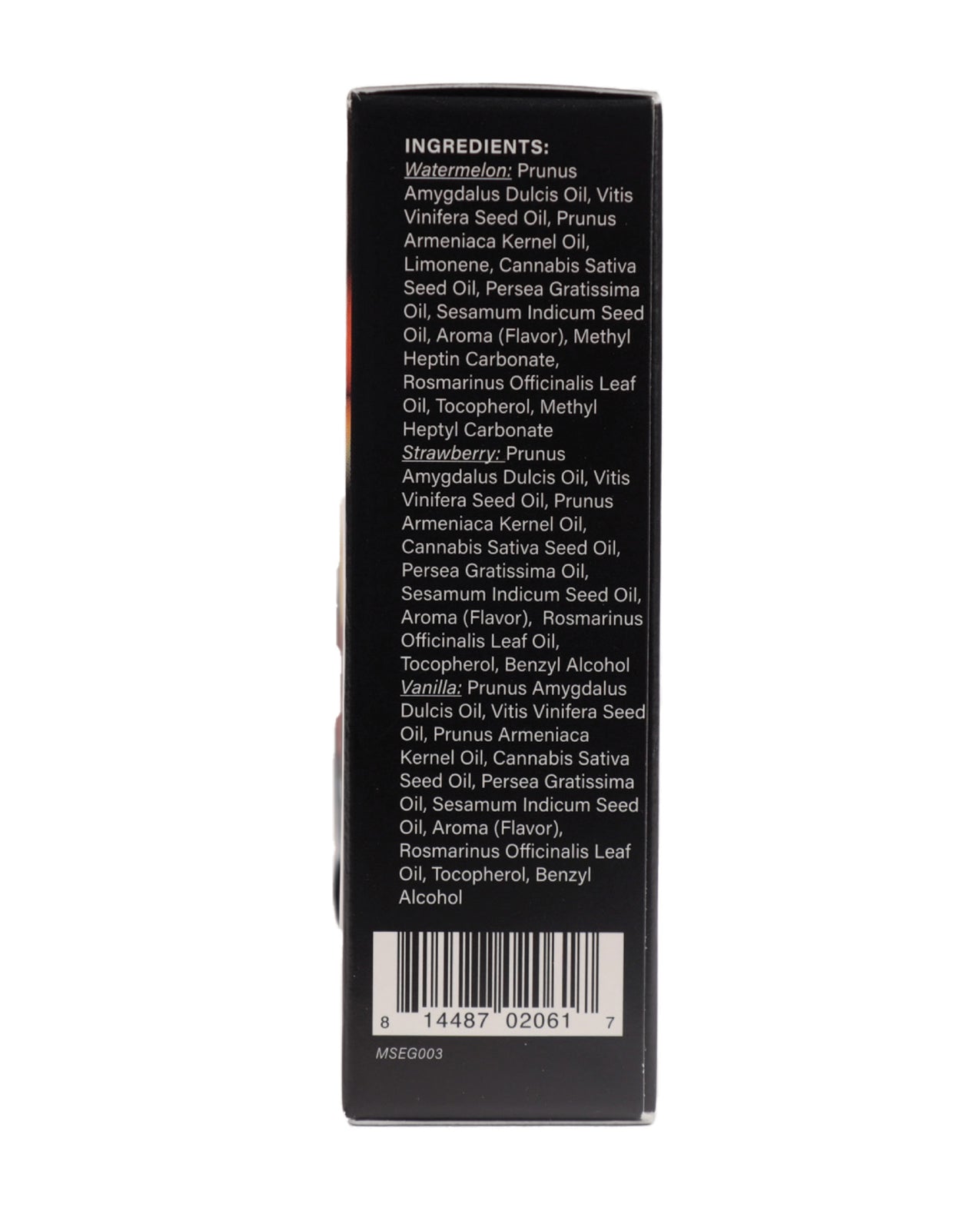 Earthly Body Edible Massage Oil Gift Set - 2 oz Watermelon, Strawberry & Vanilla