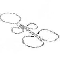 Master Series Chained Collar &amp; Nipple To Clit Clamps