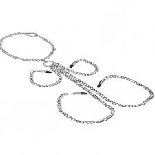 Master Series Chained Collar &amp; Nipple To Clit Clamps