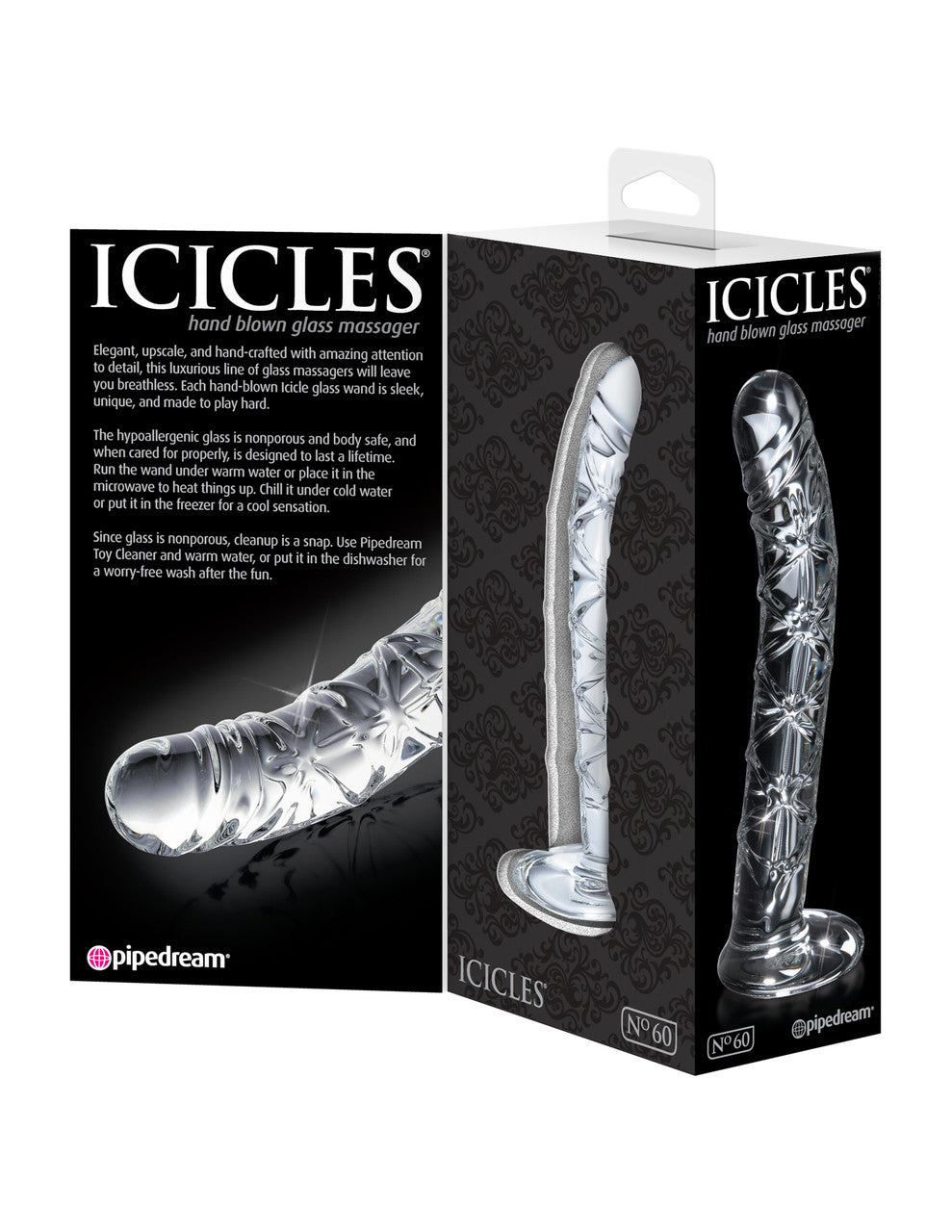 Icicles No. 60 Hand Blown Glass G Spot Dong - Clear