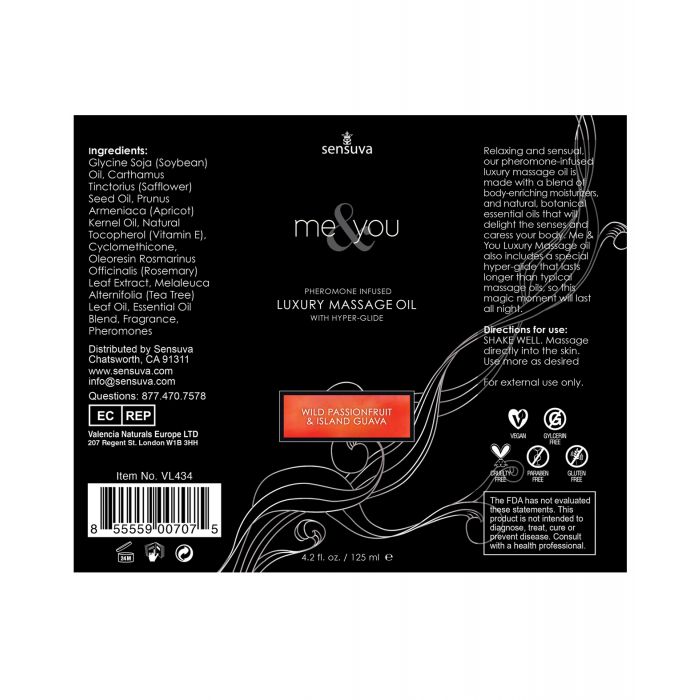 Sensuva Me & You Massage Oil - 4.2 oz Island Passion