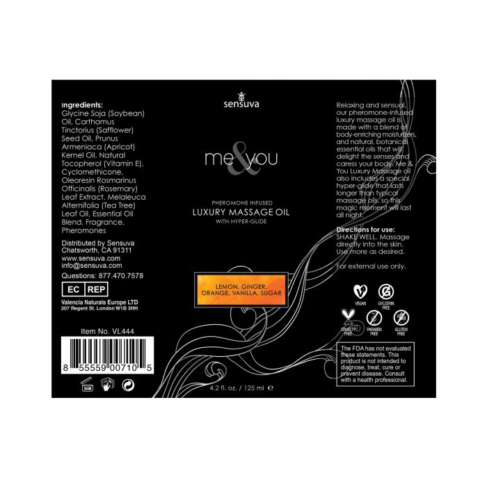 Sensuva Me & You Massage Oil - 4.2 oz Lust in Paradise