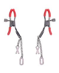 Sex & Mischief Exs & Ohs Nipple Clamps - Red/Black