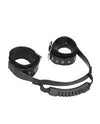 Shots Ouch Adjustable Leather Handcuffs - Black