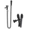 Spartacus Blackline Broad Tip Adjustable Nipple Clamps w/Chain - Black