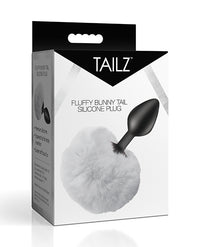 Tailz Fluffy Bunny Tail Silicone Plug - White