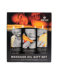 Earthly Body Edible Massage Oil Gift Set - 2 oz Banana, Mango & Pineapple