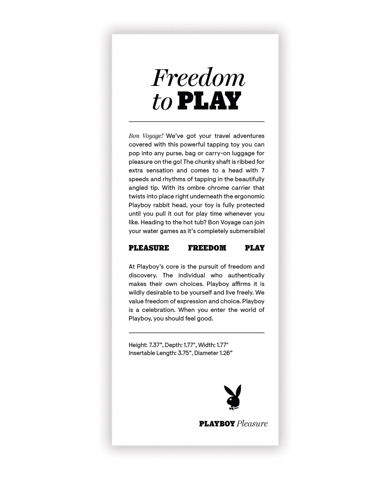 Playboy Pleasure Bon Voyage - Black