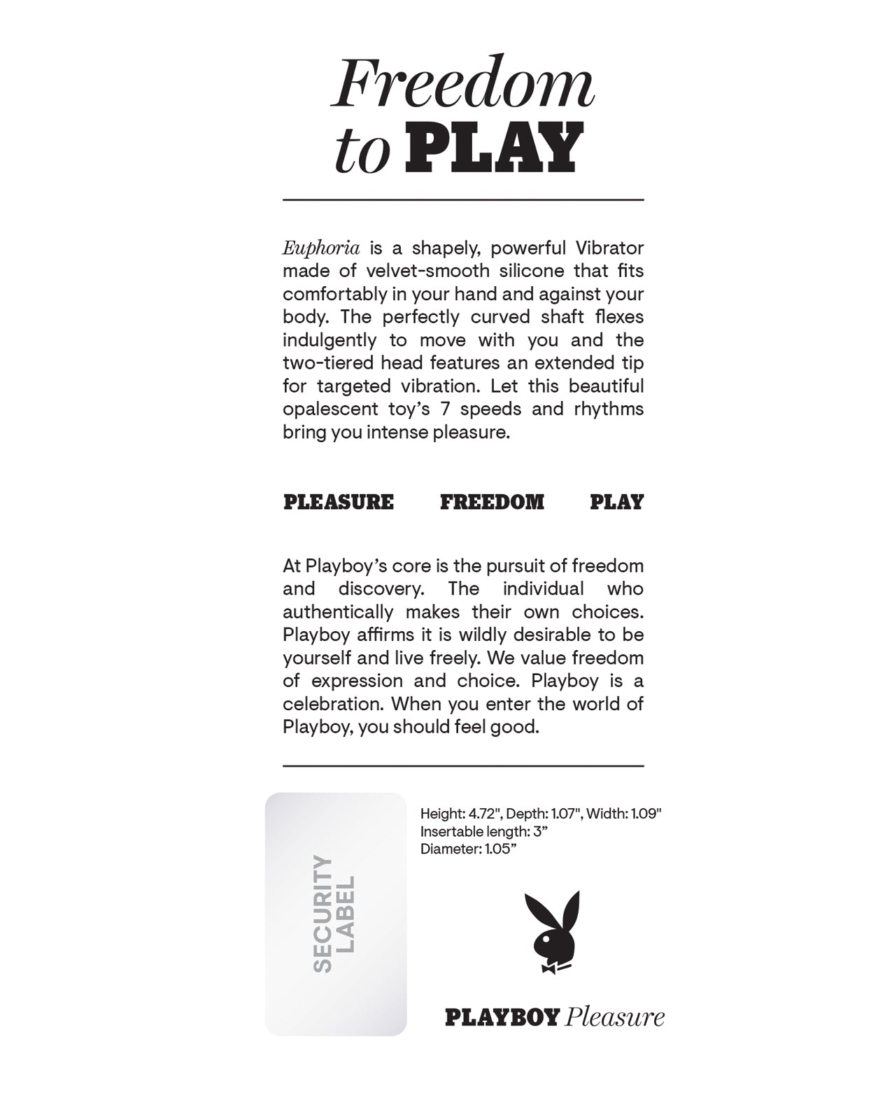 Playboy Pleasure Euphoria Mini G-Spot Vibrator - Opal